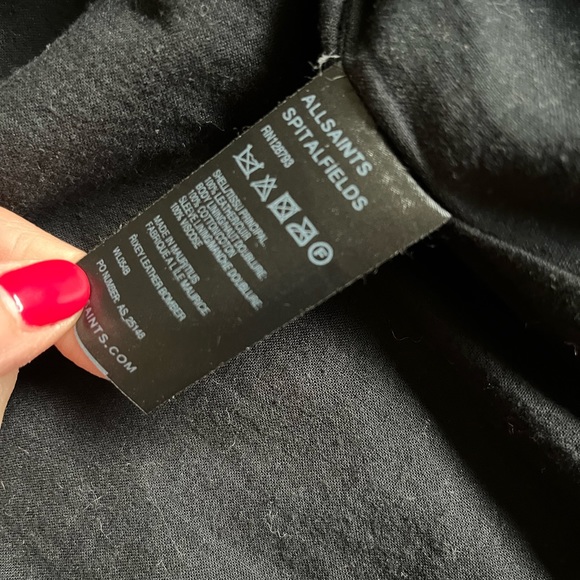 AllSaints Rixey Leather Bomber Sz XS - Picture 9 of 10